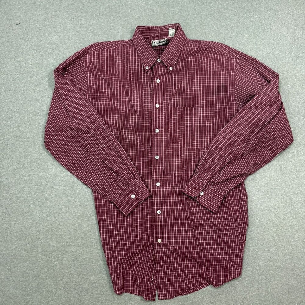 Lot of 3 90s Vintage L.L Bean Button Shirts Mens Tall Large Cottagecore Gorpcore - Picture 2 of 16